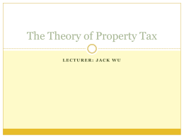 Topic 2 Property Tax Incidence