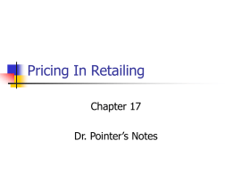 Pricing In Retailing