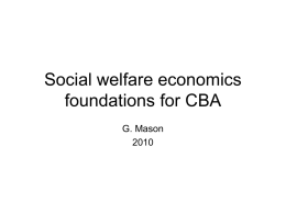 Micro-economic Foundations for CBA