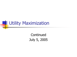 Utility Maximization - Home