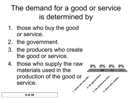 The demand for a good or service is determined by