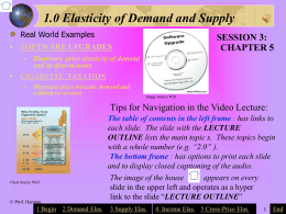 Session 3 Elasticity of Supply and Demand