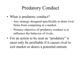 Predatory Conduct - College of William & Mary