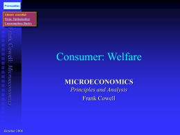 Consumer: Welfare - London School of Economics