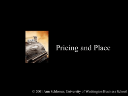 Pricing and Place - University of Washington