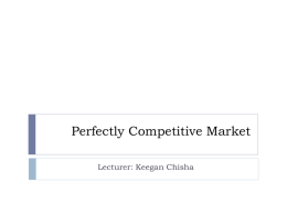 Perfectly Competitive Market