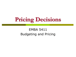 Pricing Decisions - METU | Middle East Technical University