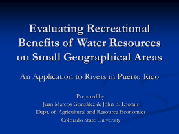 Evaluating Recreational Benefits of Water Resources on