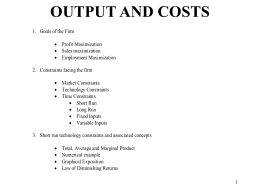 OUTPUT AND COSTS - Colorado College