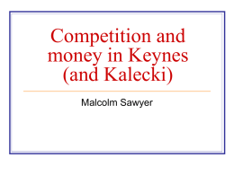 Keynes, competition and money