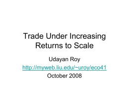 Trade Under Increasing Returns to Scale
