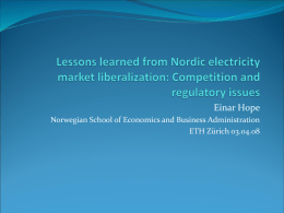 Lessons learned from Nordic electricity market