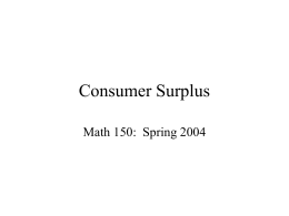 Consumer Surplus - West Virginia University