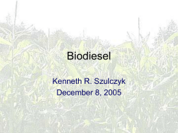 The Biodiesel Industry and U.S. Agriculture.