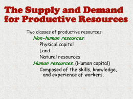 The supply and demand for productive resources