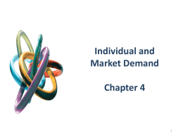 Individual and Market Demand Chapter 4