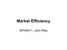 Market Efficiency and Market Failure