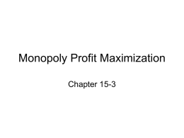 Monopoly Profit Maximization PPT