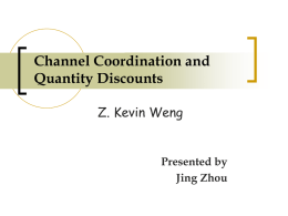 Channel Coordination and Quantity Discounts