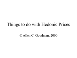 Things to do with Hedonic Prices