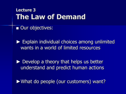 Lecture 2 The Law of Demand
