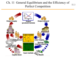 Chapter 11: General Equilibrium and the Efficiency of Perfect