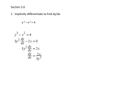 3.6 Implicit Differentiation and Related Rates