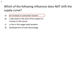 Which of the following influences does NOT shift the supply curve?