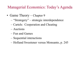 Managerial Economics: Today`s Agenda