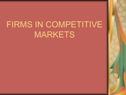 FIRMS IN COMPETITIVE MARKETS