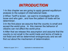 WORLD INCOME DISTRIBUTION AND TRADE PATTERN How