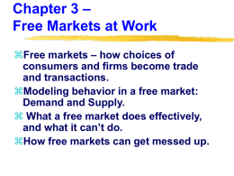 The Working of Free Markets