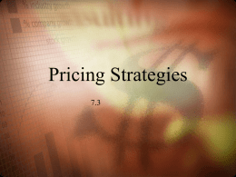Pricing Strategies - Northwestern Schools