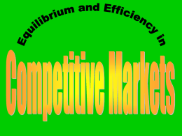 Equilibrium and Efficiency in Competitive Markets or The Interaction