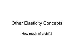 Other Elasticity Concepts