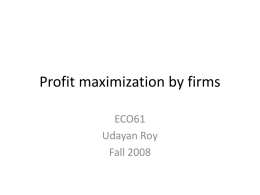 Profit maximization by firms
