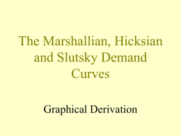 Lecture 9: Marshall-Hicks