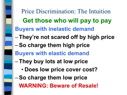 Price Discrimination: The Logic