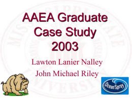AAEA Graduate Case Study 2003