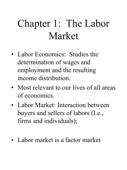 Chapter 1: The Labor Market