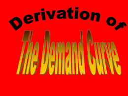 Derivation of the Demand Curve