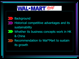Key Source of Wal-Mart`s Competitive Advantages