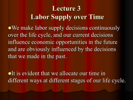 Lecture 3 Labor Supply over Time