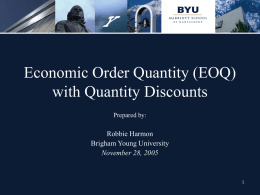 (EOQ) with Quantity Discounts