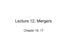 Lecture 12, Mergers