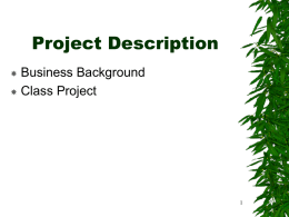 Introduction to project1 & Preliminary report