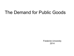 Presentation 2. Demand and provison of public goods
