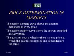 PRICE DETERMINATION IN MARKETS