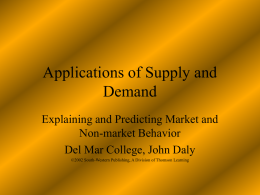Applications of Supply and Demand