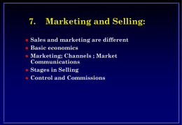 7. Marketing and Selling: